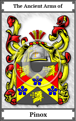 Pinox Family Crest Download (JPG)  Book Plated - 150 DPI
