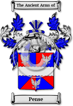 Pense Family Crest Download (JPG) Legacy Series - 600 DPI