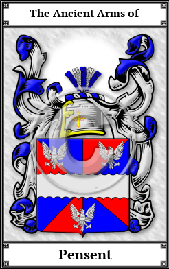 Pensent Family Crest Download (JPG)  Book Plated - 150 DPI
