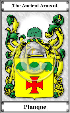 Planque Family Crest Download (JPG)  Book Plated - 150 DPI