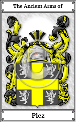 Plez Family Crest Download (JPG)  Book Plated - 150 DPI