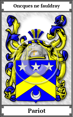 Pariot Family Crest Download (JPG)  Book Plated - 150 DPI