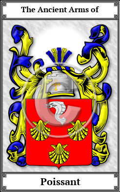 Poissant Family Crest Download (JPG) Book Plated - 600 DPI