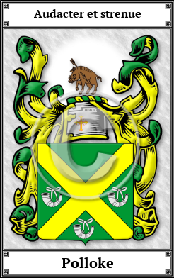 Polloke Family Crest Download (JPG) Book Plated - 600 DPI