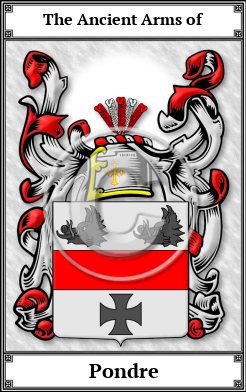 Pondre Family Crest Download (JPG)  Book Plated - 150 DPI