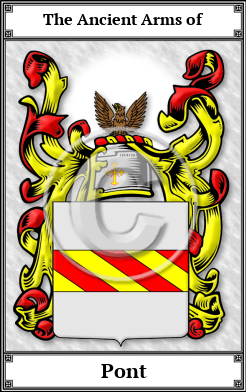 Pont Family Crest Download (JPG)  Book Plated - 150 DPI