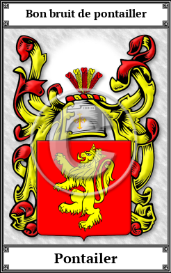 Pontailer Family Crest Download (JPG) Book Plated - 600 DPI