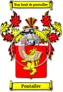Pontailer Family Crest Download (JPG) Legacy Series - 600 DPI