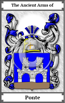 Ponte Family Crest Download (JPG) Book Plated - 600 DPI