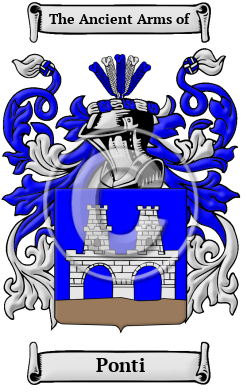 Ponti Family Crest/Coat of Arms