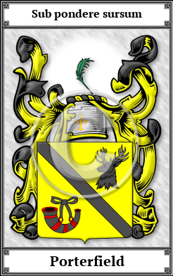 Porterfield Family Crest Download (JPG)  Book Plated - 150 DPI