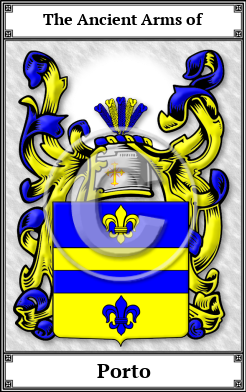 Porto Family Crest Download (JPG) Book Plated - 600 DPI
