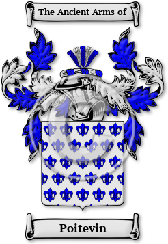 Poitevin Family Crest Download (jpg) Legacy Series - 150 DPI