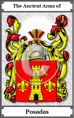 Posadas Family Crest Download (JPG) Book Plated - 600 DPI