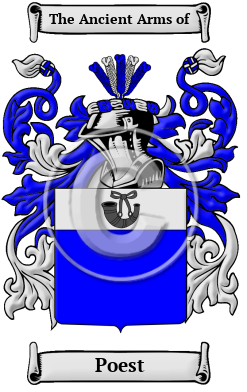 Poest Family Crest/Coat of Arms