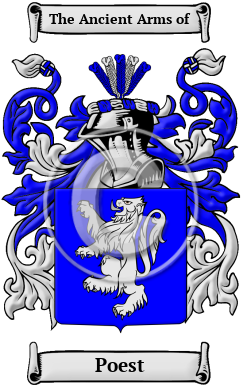 Poest Family Crest/Coat of Arms