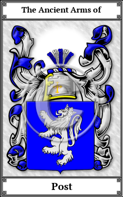 Post Family Crest Download (JPG)  Book Plated - 150 DPI