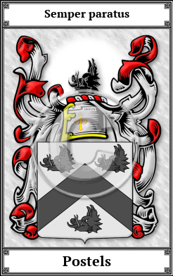 Postels Family Crest Download (JPG)  Book Plated - 150 DPI