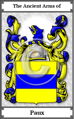 Paux Family Crest Download (JPG)  Book Plated - 150 DPI