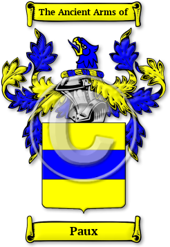 Paux Family Crest Download (jpg) Legacy Series - 150 DPI