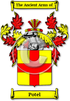 Potel Family Crest Download (JPG) Legacy Series - 300 DPI
