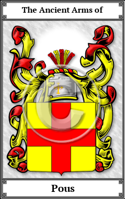 Pous Family Crest Download (JPG)  Book Plated - 150 DPI