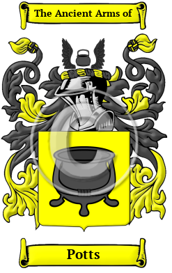 Potts Family Crest/Coat of Arms