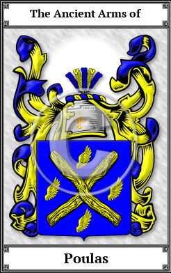 Poulas Family Crest Download (JPG) Book Plated - 600 DPI