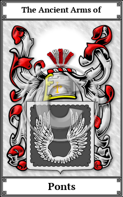 Ponts Family Crest Download (JPG) Book Plated - 600 DPI