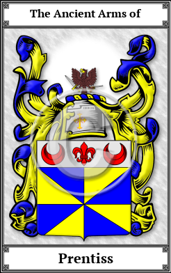 Prentiss Family Crest Download (JPG)  Book Plated - 150 DPI
