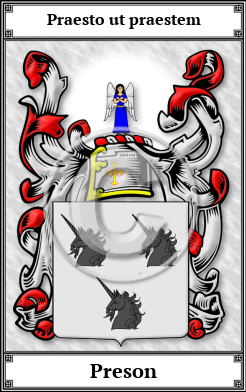 Preson Family Crest Download (JPG) Book Plated - 600 DPI