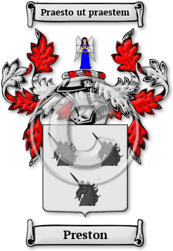 Preston Family Crest Download (jpg) Legacy Series - 150 DPI