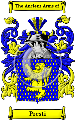 Presti Family Crest/Coat of Arms