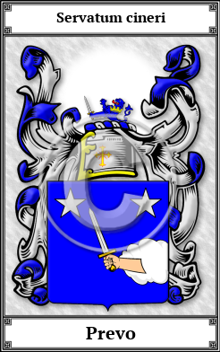 Prevo Family Crest Download (JPG)  Book Plated - 150 DPI