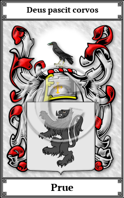 Prue Family Crest Download (JPG) Book Plated - 600 DPI
