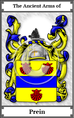 Prein Family Crest Download (JPG)  Book Plated - 150 DPI