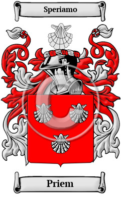 Priem Family Crest/Coat of Arms