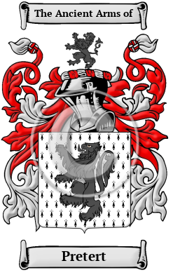 Pretert Family Crest/Coat of Arms