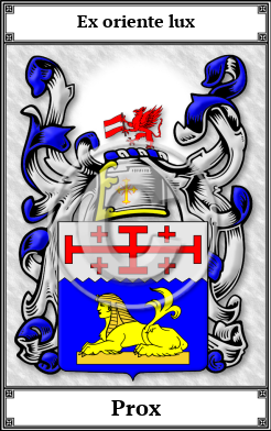 Prox Family Crest Download (JPG)  Book Plated - 150 DPI