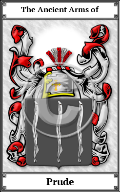 Prude Family Crest Download (JPG)  Book Plated - 150 DPI