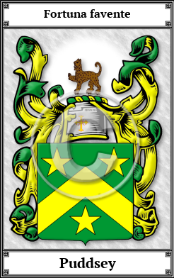 Puddsey Family Crest Download (JPG) Book Plated - 600 DPI