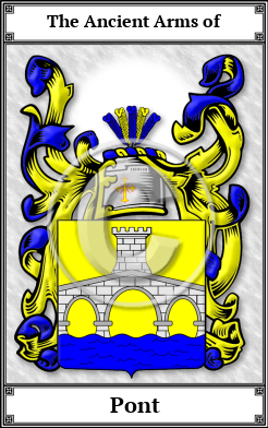 Pont Family Crest Download (JPG)  Book Plated - 150 DPI