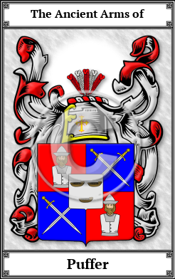 Puffer Family Crest Download (JPG) Book Plated - 600 DPI