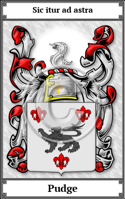Pudge Family Crest Download (JPG)  Book Plated - 150 DPI