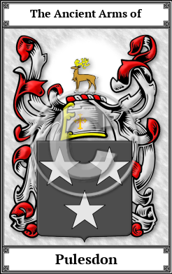 Pulesdon Family Crest Download (JPG)  Book Plated - 150 DPI