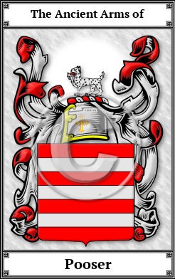Pooser Family Crest Download (JPG)  Book Plated - 150 DPI