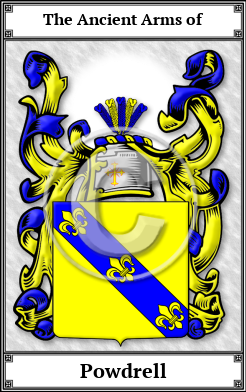 Powdrell Family Crest Download (JPG) Book Plated - 600 DPI
