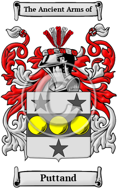 Puttand Family Crest/Coat of Arms