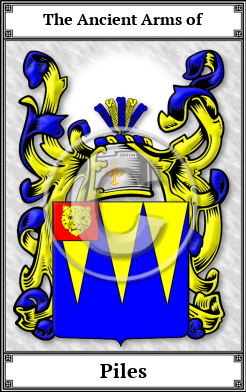 Piles Family Crest Download (JPG)  Book Plated - 150 DPI
