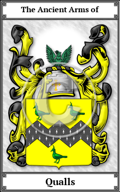 Qualls Family Crest Download (JPG)  Book Plated - 150 DPI